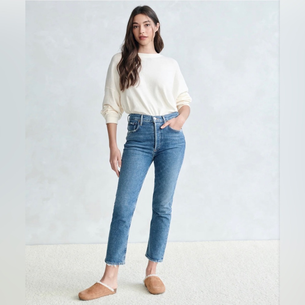 AGOLDE Riley High Rise Straight Crop Jeans • Silence • Size 30 • New with Tags✨
